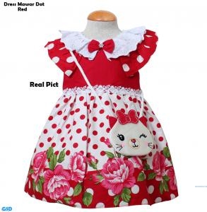 Dress Mawar dot red