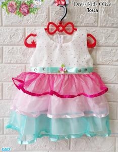 Dress kids olive soft pink