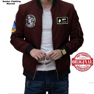 Jaket Bomber Fighting Maroon