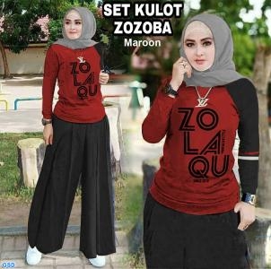 Set Kulot Zozoba hitam