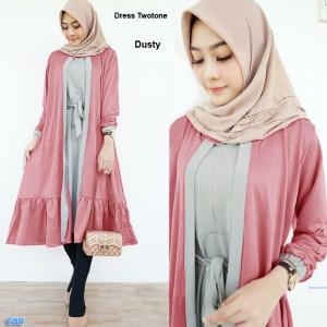 Dress twotone maroon