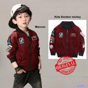 Kids Bomber mickey maroon