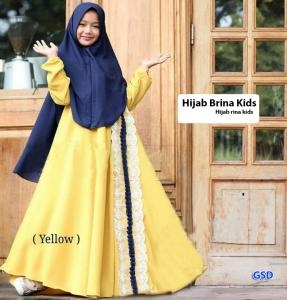 Hijab brina kids kuning-hijab rina kids