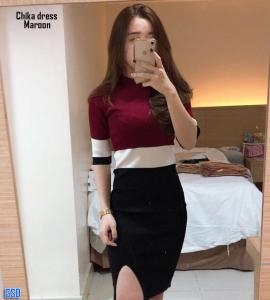 Chika dress maroon