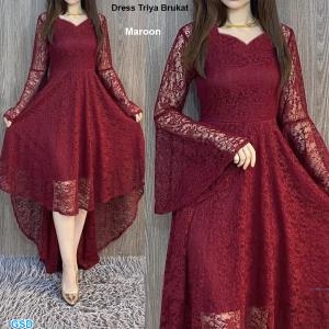 Dress Trisya Brukat Hijau botol