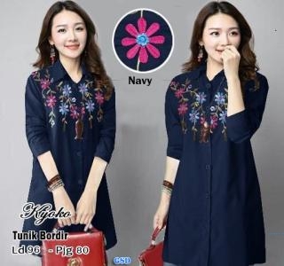 Tunik Yoko Bordir Navy