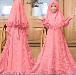 Gamis Dhea brukat kuning