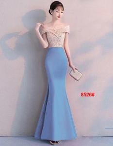 Longdress import 8526 biru muda