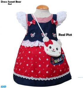 Dress Sweet Bear red