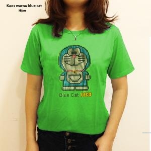 Kaos warna blue cat pink