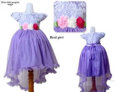 Dress kids pinguin ungu