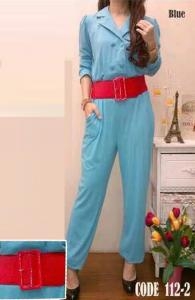 Jumpsuit import 112-2 biru muda