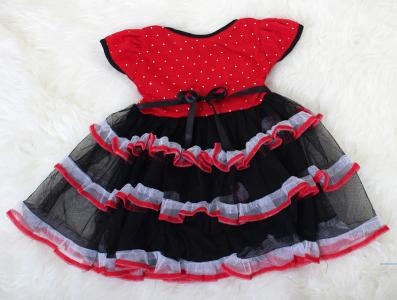 Dress kids peony merah