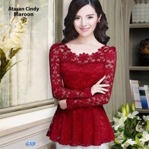 Atasan Cindy maroon