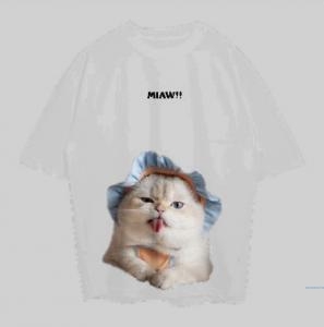 VABA Oversized Cat Miaw Tshirt | Kaos Streetwear Unisex Tee