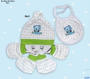 Set Bayi Dot Bear 4in1 02  Hijau