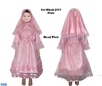 Set Hijab J477 Pink