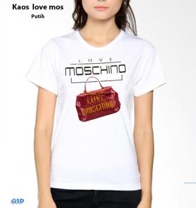 Kaos love mos putih