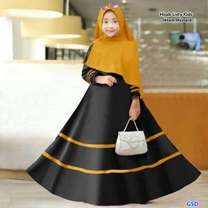 Hijab Listy mustard hitam