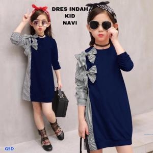 Dress  indah salur  kids maroon