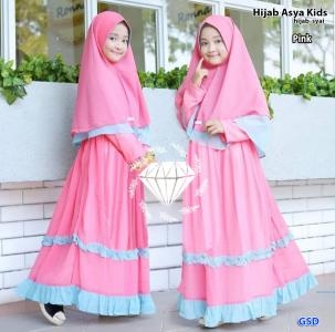 Hijab Asya kids pink-hijab syai