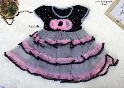 Dress kids peony hitam