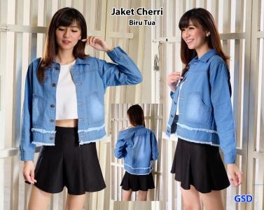 Jaket cherry jeans Biru tua