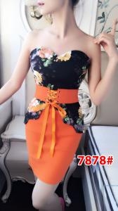 Mini dress kemben 7878 orange