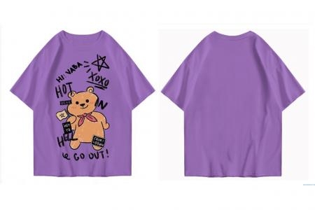 Hi VABA Oversized Bear Lilac Tshirt | Kaos Streetwear Unisex Tee