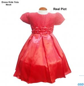 Dress Kids Yola Merah