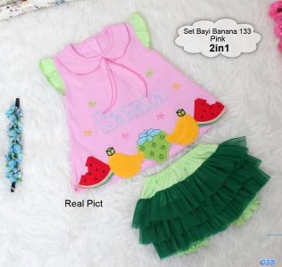 Set Bayi banana 133 pink 2in1