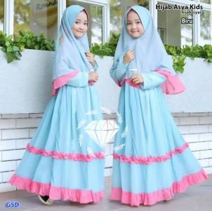 Hijab Asya kids biru-hijab syai