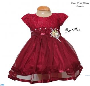 Dress kids chinta maroon