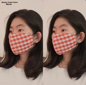 Masker kain katun Kotak