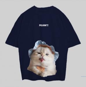 VABA Oversized Cat Miaw Tshirt | Kaos Streetwear Unisex Tee