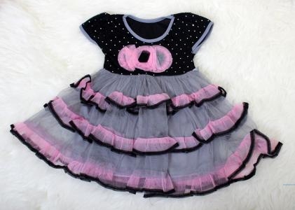 Dress kids peony hitam