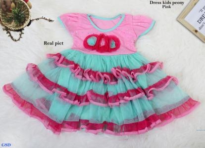 Dress kids peony pink