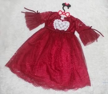 Dress Anak Love Brukat Maroon