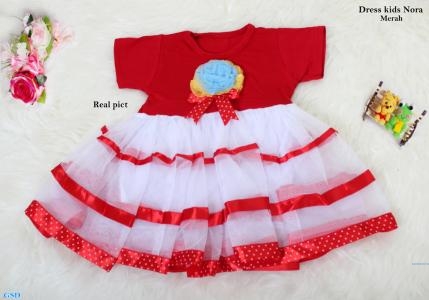 Dress kids nora merah