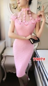 Dress import 7907 pink muda