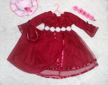 Set Gamis Anak Albi maroon