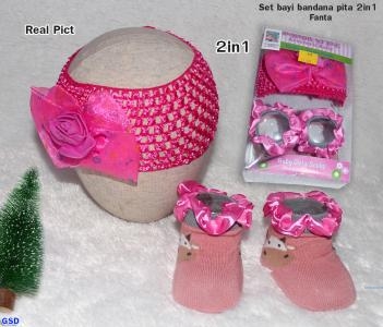 Set bayi bandana pita 2in1 Fanta