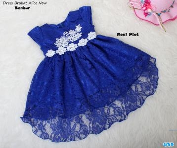 Dress brukat alice 1-4 biru