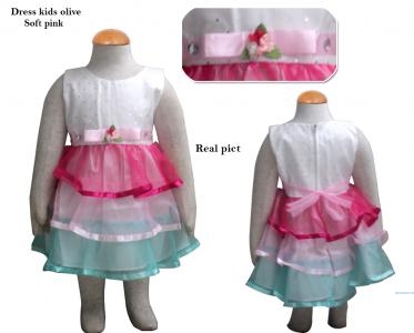 Dress kids olive soft pink