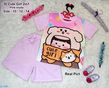 St Cute Girl 2in1 pink muda