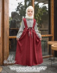 Gamis Ella kids maroon