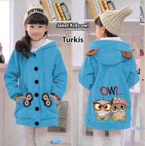 Jaket kids owl turkis-jkt kids burhan