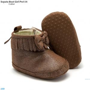 Sepatu Boot Girl Pw114 Krem