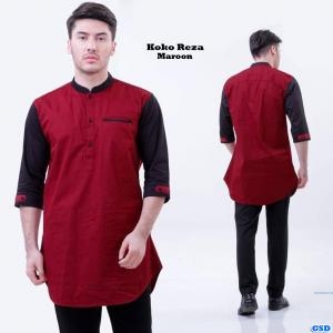 Kemeja Koko Reza Maroon