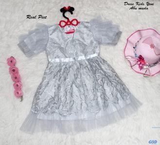 Dress Anak Yeni abu muda